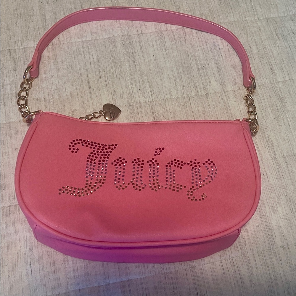 Juicy Couture Pink Rhinestone Embellished Shoulder Bag